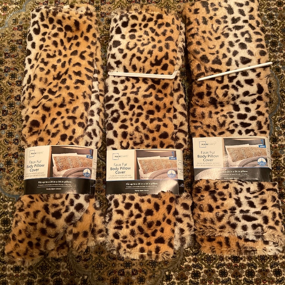 Faux Fur Leoaprd Print Huge Body Pillow Cases